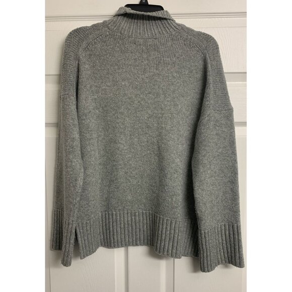 Abercrombie & Fitch S Y2K Wool Knit Winter Sweater Gray Turtleneck - Picture 3 of 7